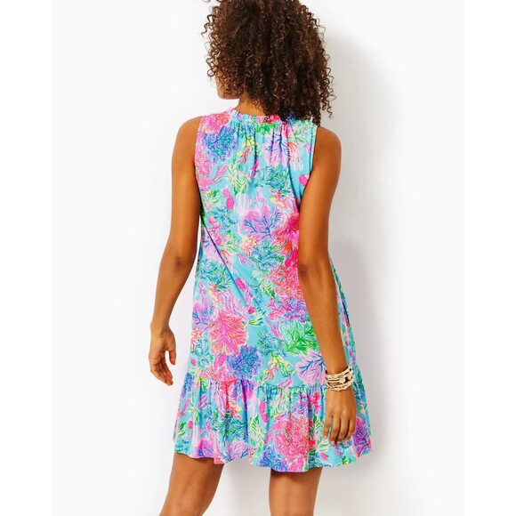 Lilly Pulitzer Malone Mini Dress Ruffle Colorful Printed Cotton Swing S 282437 - Picture 4 of 11